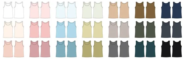 Kolsuz Kolsuz Bluz Çizimi Çocuklar Gömlek Çamaşırı Koleksiyonunu Özetliyor Arka — Stok Vektör