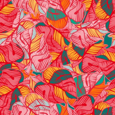 Karalama canavarı tropikal ve pürüzsüz bir iz bırakır. Nakışlı palmiye yaprağı sonsuz duvar kağıdı. Egzotik Hawaii orman arka planı. Yağmur ormanı geçmişi. Kumaş, tekstil baskısı, ambalaj, kapak için tasarım