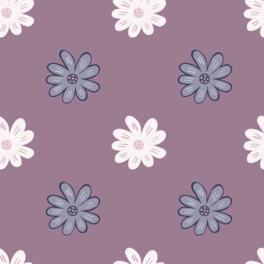 Kusursuz bir şablon. El çizimi papatya çayı izi. Soyut çiçek süsü. Basit bir botanik arkaplan. Kumaş, tekstil baskısı, yüzey, ambalaj, örtü için tasarım. Vintage vektör illüstrasyonu