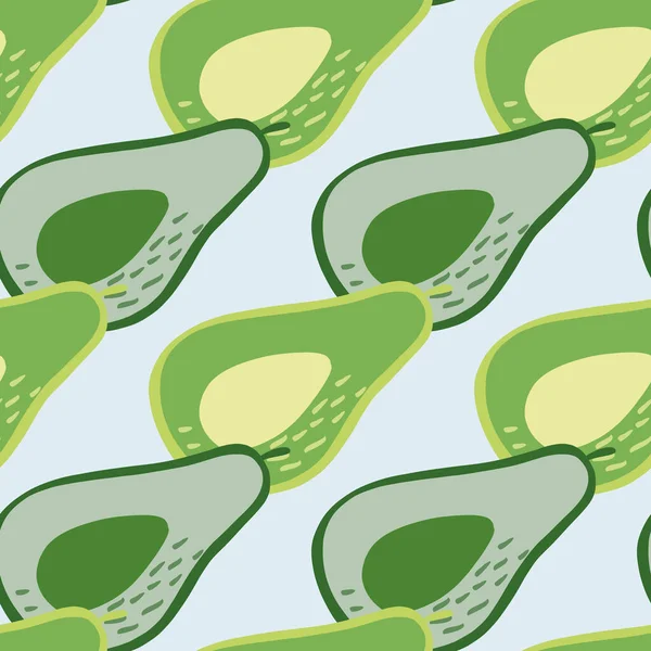 Doodle Avocado Modello Senza Cuciture Sfondo Botanico Disegnato Mano Design — Vettoriale Stock