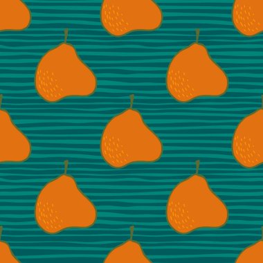 Kusursuz armut deseni. El çizimi botanik arka plan. Kumaş, tekstil baskısı, yüzey, ambalaj, kapak için yaratıcı tasarım. Vintage vektör illüstrasyonu