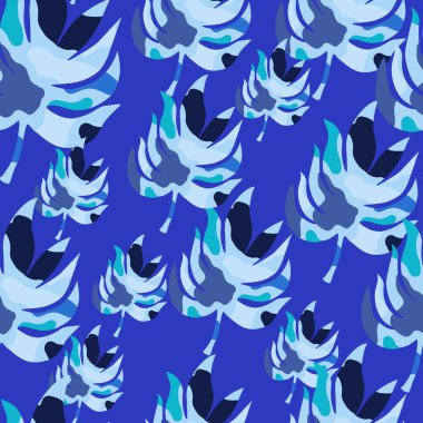 Yağmur ormanı palmiyesi tropikal iz bırakır. Soyut yaprak sonsuz duvar kağıdı. Egzotik Hawaii orman arka planı. Kumaş, tekstil baskısı, ambalaj, kapak tasarımı. Vektör illüstrasyonu