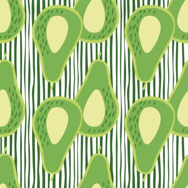 Avokado deseni kusursuz. El çizimi botanik arka plan. Kumaş, tekstil baskısı, yüzey, ambalaj, örtü için tasarım. Vintage vektör illüstrasyonu