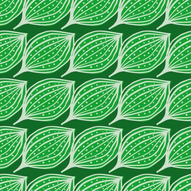 Soyut yapraklarla kusursuz desen. Sonsuz bir geçmişi var. Çağdaş çiçek duvar kağıdı. Kumaş, tekstil baskısı, yüzey, ambalaj, kapak, tebrik kartı için modern tasarım. Vektör illüstrasyonu