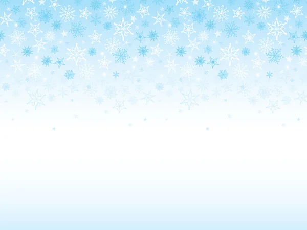 Fallande snöflingor sömlös horisontella bakgrund — Stock vektor