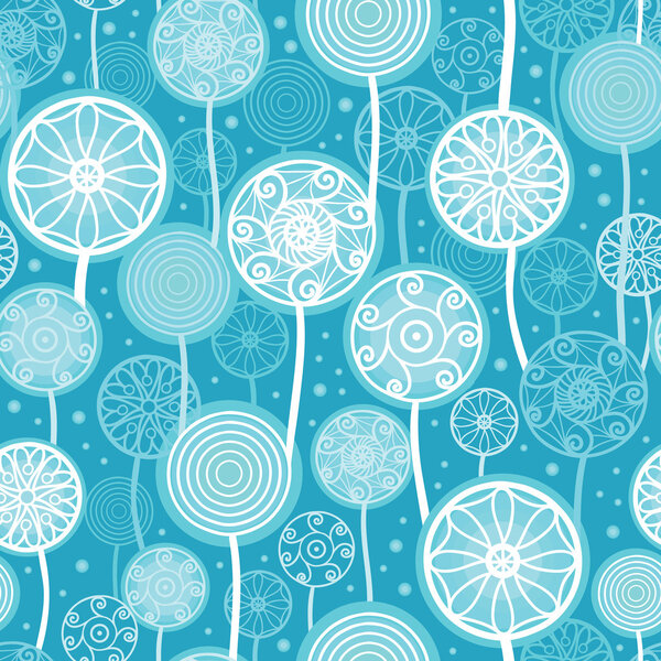 Abstract Dandelion Plants Seamless Pattern Background