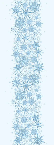 Snowflake Texture Vertical Seamless Pattern Border — Stock Vector