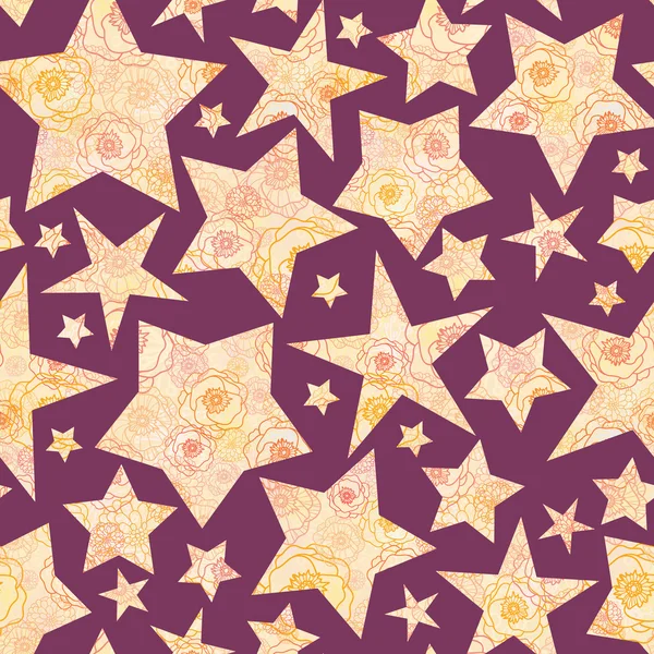 Floral textura estrellas de Navidad sin costura patrón de fondo — Vector de stock