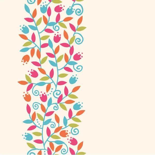 Branches colorées Vertical Seamless Pattern Arrière plan Bordure — Image vectorielle