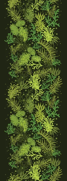 Evergreen arbre de Noël verticale sans couture frontière motif — Image vectorielle