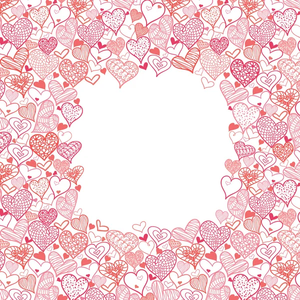 Aftelkalender voor Valentijnsdag frame met harten naadloze patroon — Stockvector