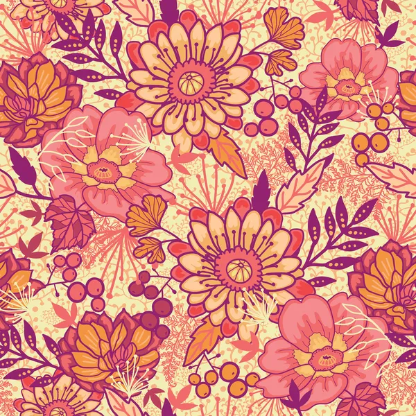 Fall flowers seamless pattern background — Stock Illustration Fall flowers seamless pattern background Royalty Free Stock Vectors