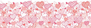 Valentine's Day Hearts Horizontal Seamless Pattern Border