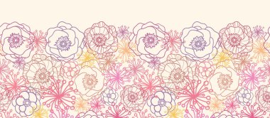 ince alan çiçek yatay Dikişsiz desen kenarlığı