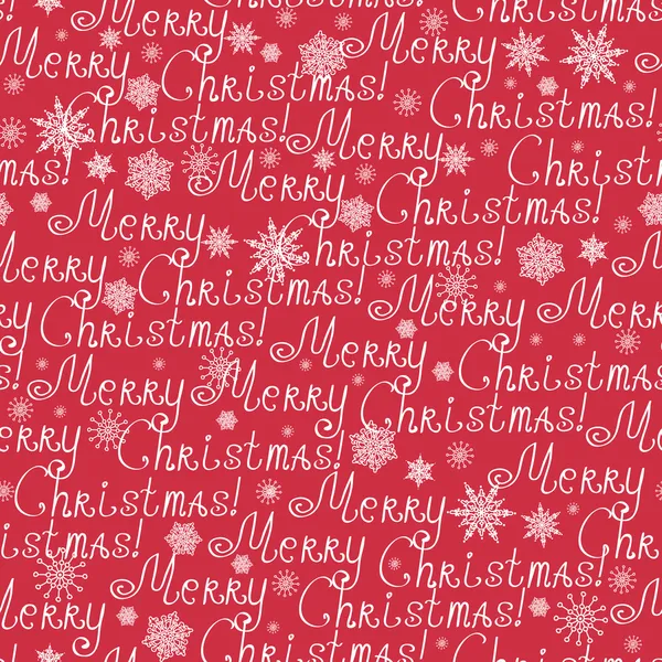 Red Merry Christmas Text Seamless Pattern Background — Stock Vector