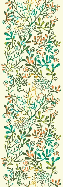 織り目加工の植物垂直シームレス パターン背景髪飾り — ストックベクタ