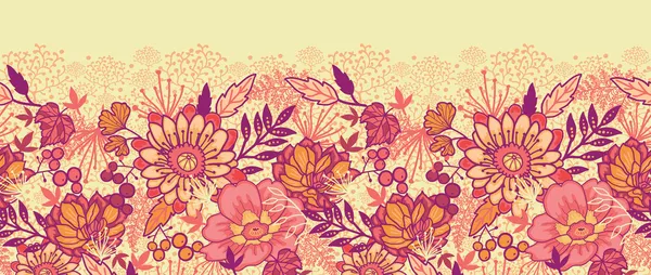 Fall flowers horizontal seamless pattern background border — Stock Illustration Fall flowers horizontal seamless pattern background border Stock Illustration