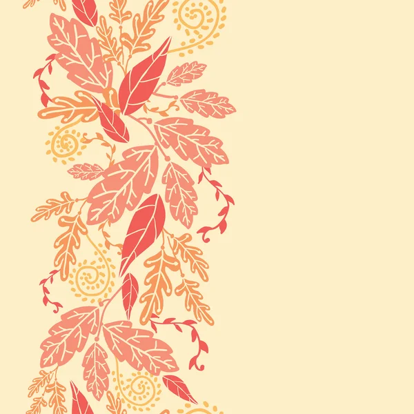 Autumn Leaves Vertical Seamless Pattern sfondo bordo — Vettoriale Stock
