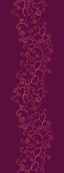 Abstract Swirl Plants Horizontal Seamless Pattern Background — Stock Vector