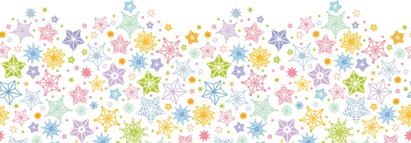 Étoiles colorées horizontal sans couture motif fond bordure — Image vectorielle