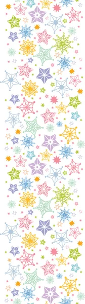 Colorful stars vertical seamless pattern background border — Stock Vector