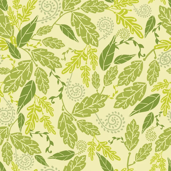 Green Leaves Seamless Pattern Background — Stock Vector