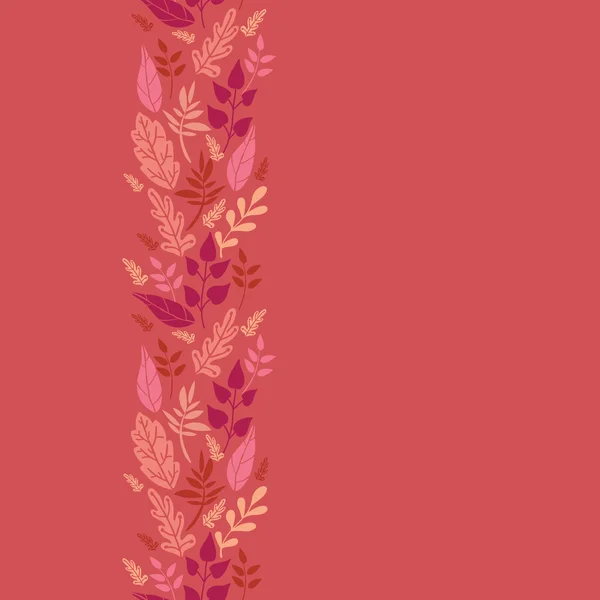 Красные листья вертикальный бесшовный шаблон фона границы — стоковый вектор
