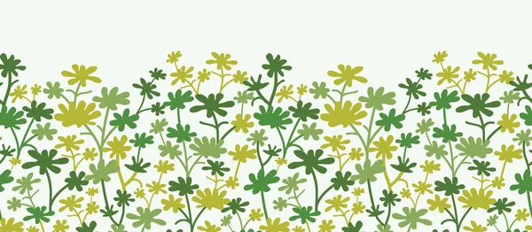 Green Plants Horizontal Seamless Pattern Background — Stock Vector