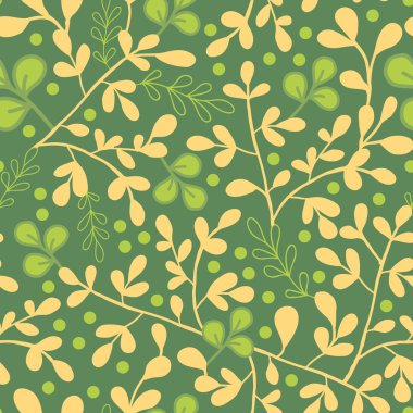 yeşil ve altın yaprak Dikişsiz desen arka plan