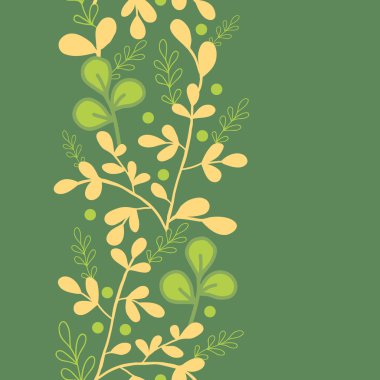 yeşil ve altın yaprak dikey Dikişsiz desen kenarlığı