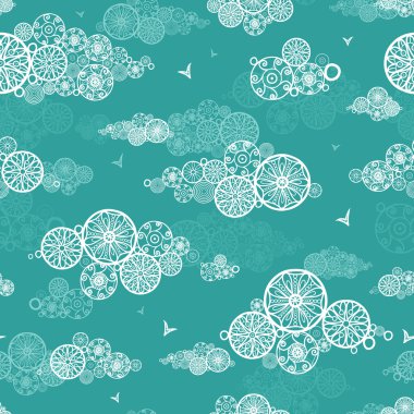 Doodle clouds abstract seamless pattern background clipart