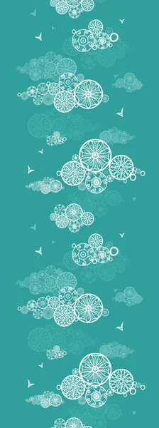 Doodle clouds abstract vertical seamless pattern border — Stock Vector