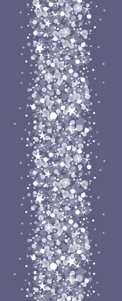 Silver sparkles vertical seamless pattern background — Stock Vector