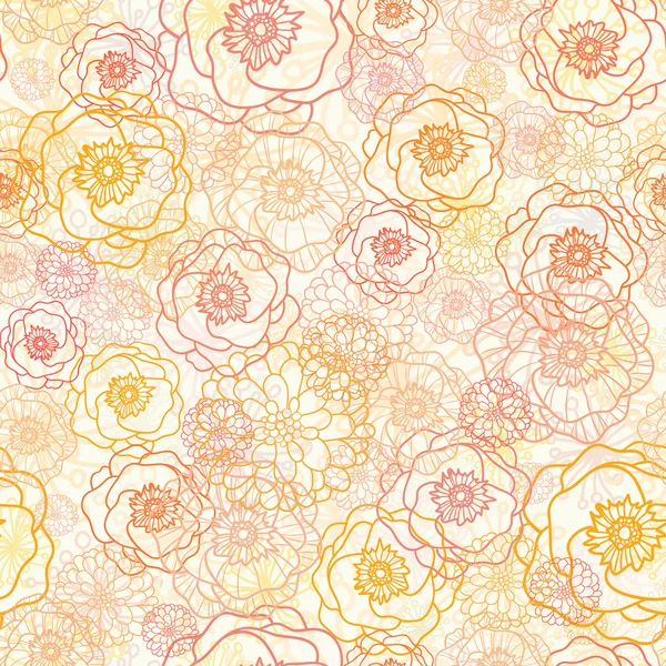 Warm flowers seamless pattern background — Stock Vector