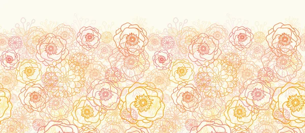 Warm flowers horizontal seamless pattern background — Stock Vector