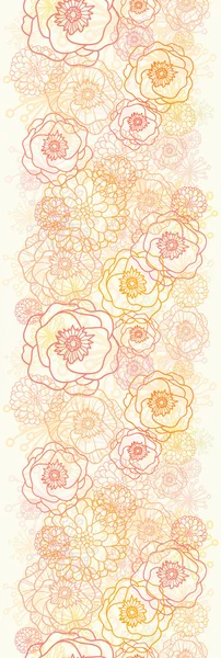 Fleurs chaudes verticales fond de motif sans couture — Image vectorielle