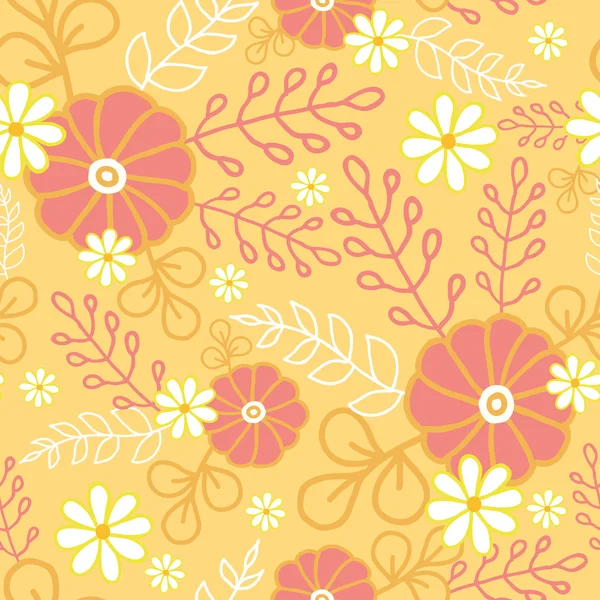 Hot flowers seamless pattern background — Stock Vector