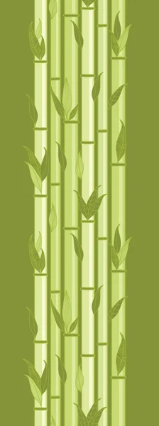 タケ茎および葉の垂直のシームレスなパターン国境 — ストックベクタ