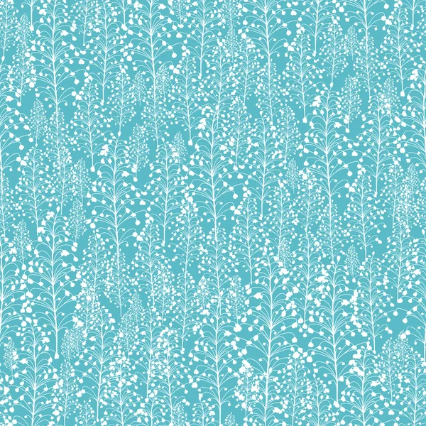 抽象的なブルーのシームレスなパターン背景を植物します。 — ストックベクタ