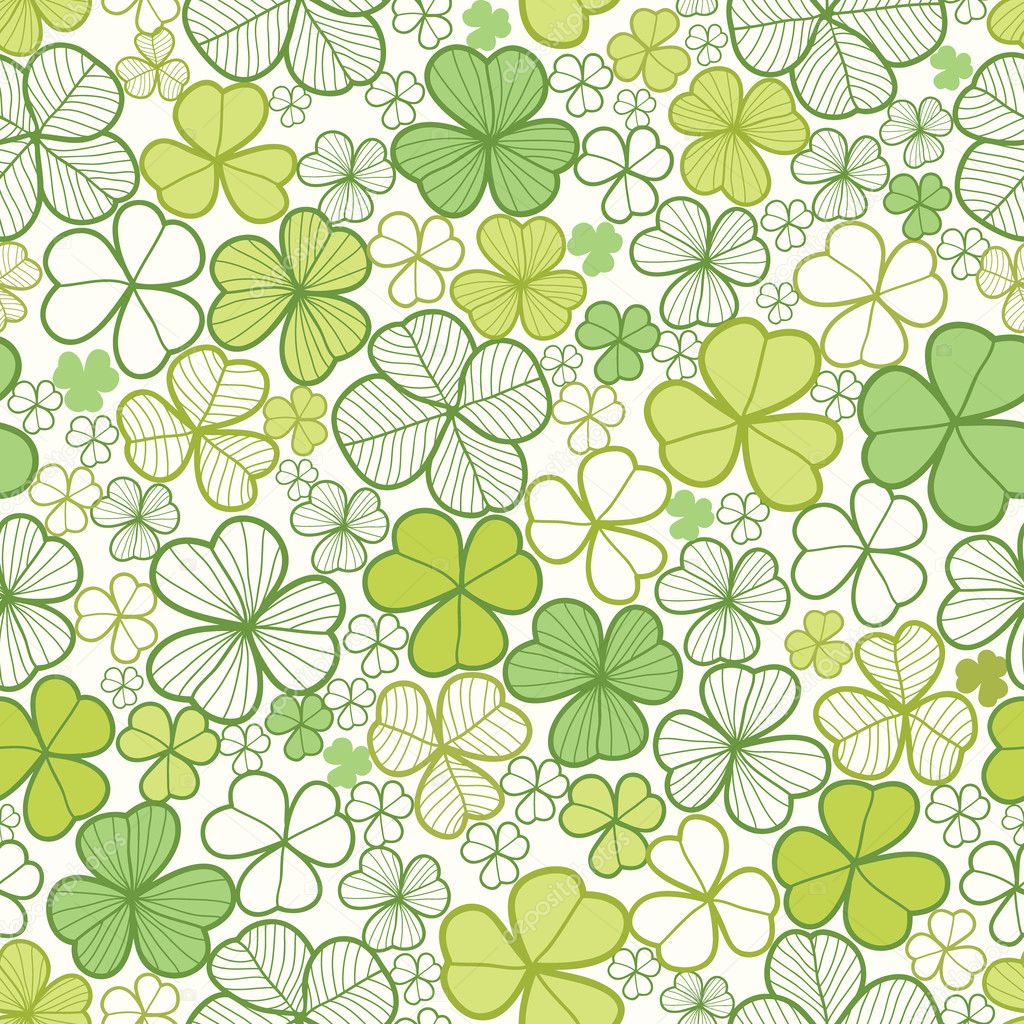 Clover line art seamless pattern background