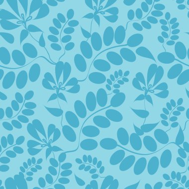 Dikişsiz desen arka plan mavi yaprakları