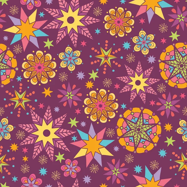 Étoiles colorées fond de motif sans couture — Image vectorielle