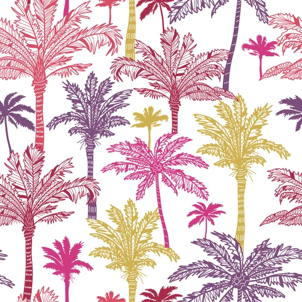 Palm trees seamless pattern background — Stock Vector