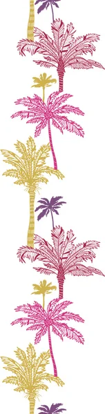 Palmiye ağaçları dikey Dikişsiz desen arka plan sınırı — Stok Vektör