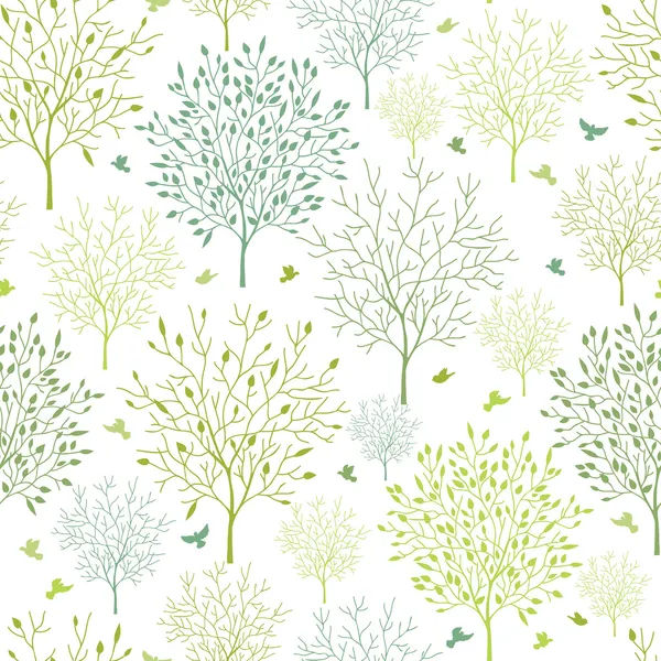 春の木のシームレスなパターン背景 — ストックベクタ