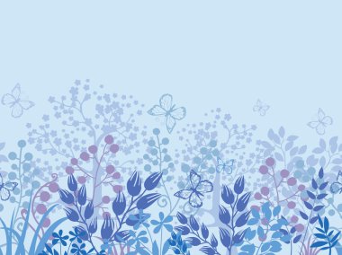 puslu bitkiler yatay seamless modeli sınır arka plan