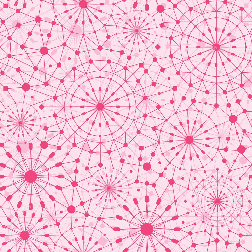 Pink abstract line art circles seamless pattern background