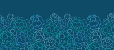 soyut sualtı bitkileri seamless modeli yatay kenarlık