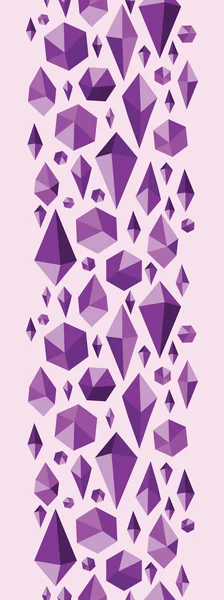 Purple geometric jewel shapes vertical seamless pattern border — Stock Vector