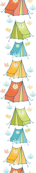 营地帐篷垂直无缝模式背景 — 图库矢量图片